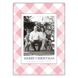 Pink Plaid Christmas Card