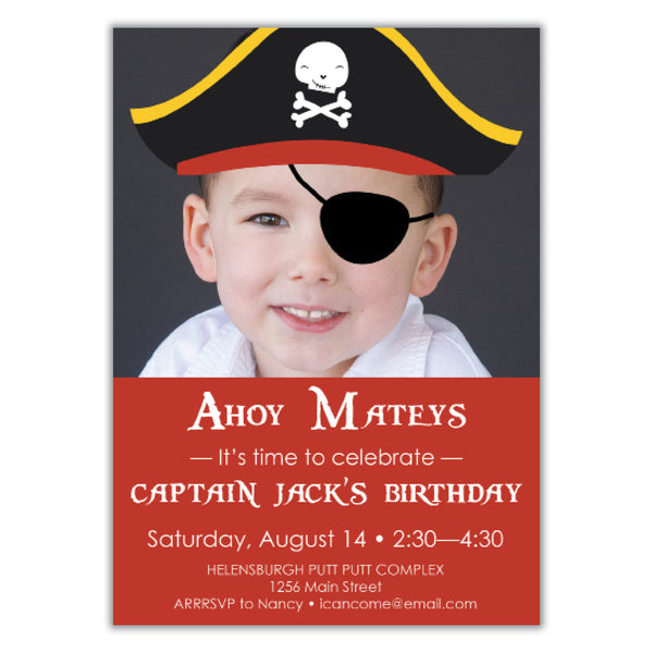 Pirate Birthday Photo Invitation