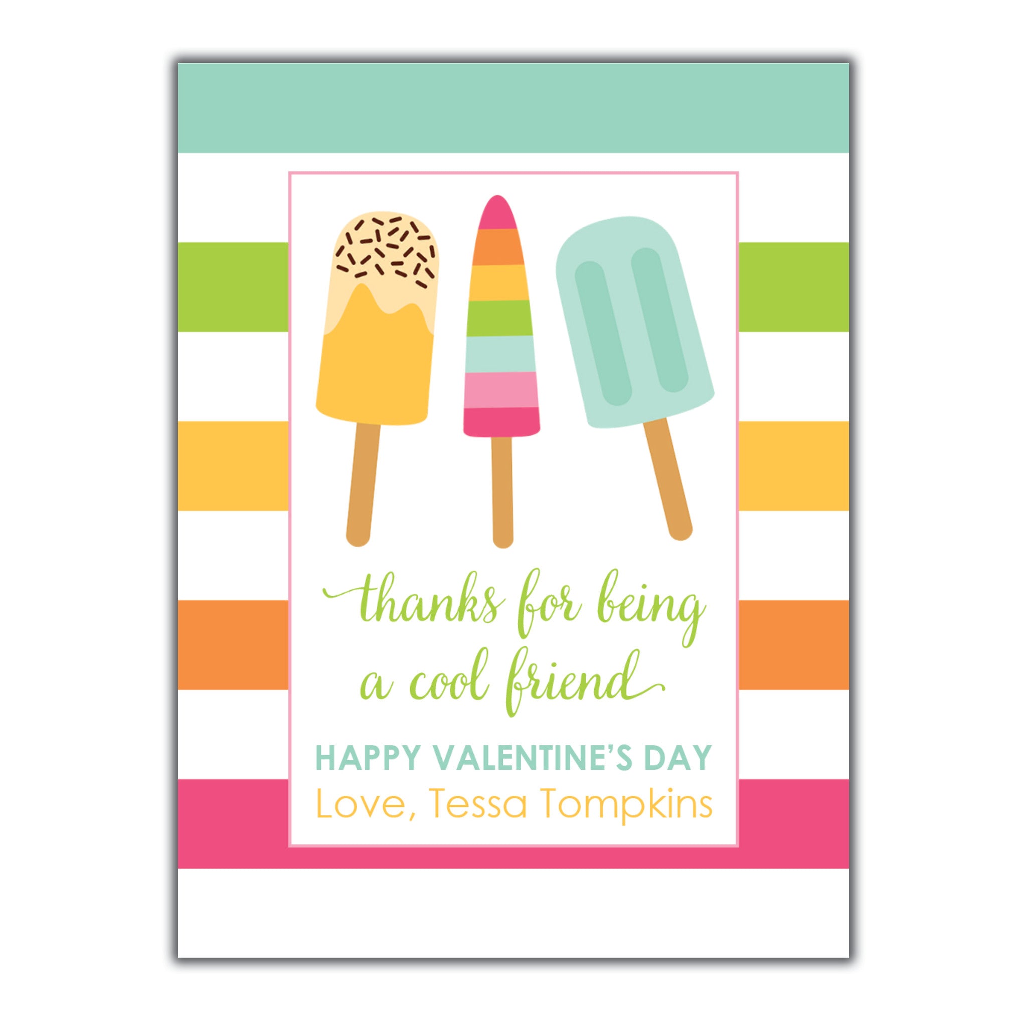 Popsicle Valentine Instant Download
