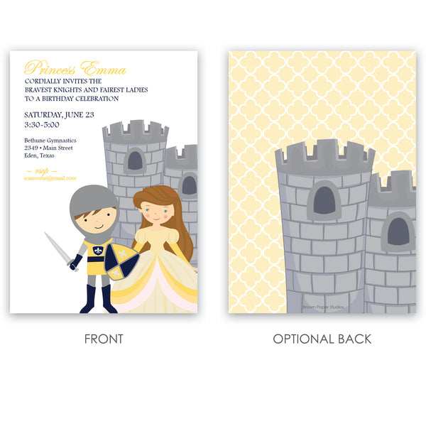 Princess and Knight Invitation