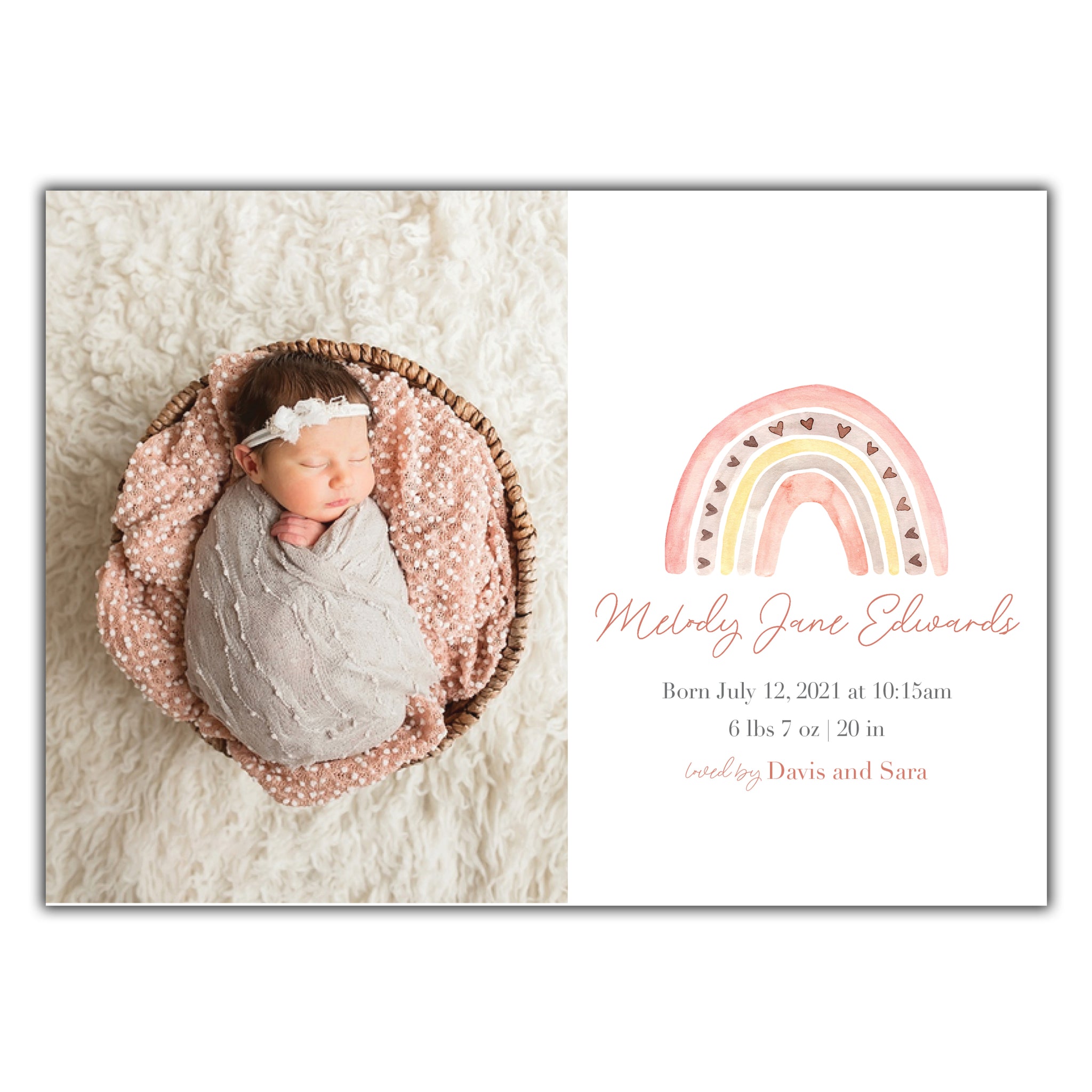 Rainbow Birth Announcement