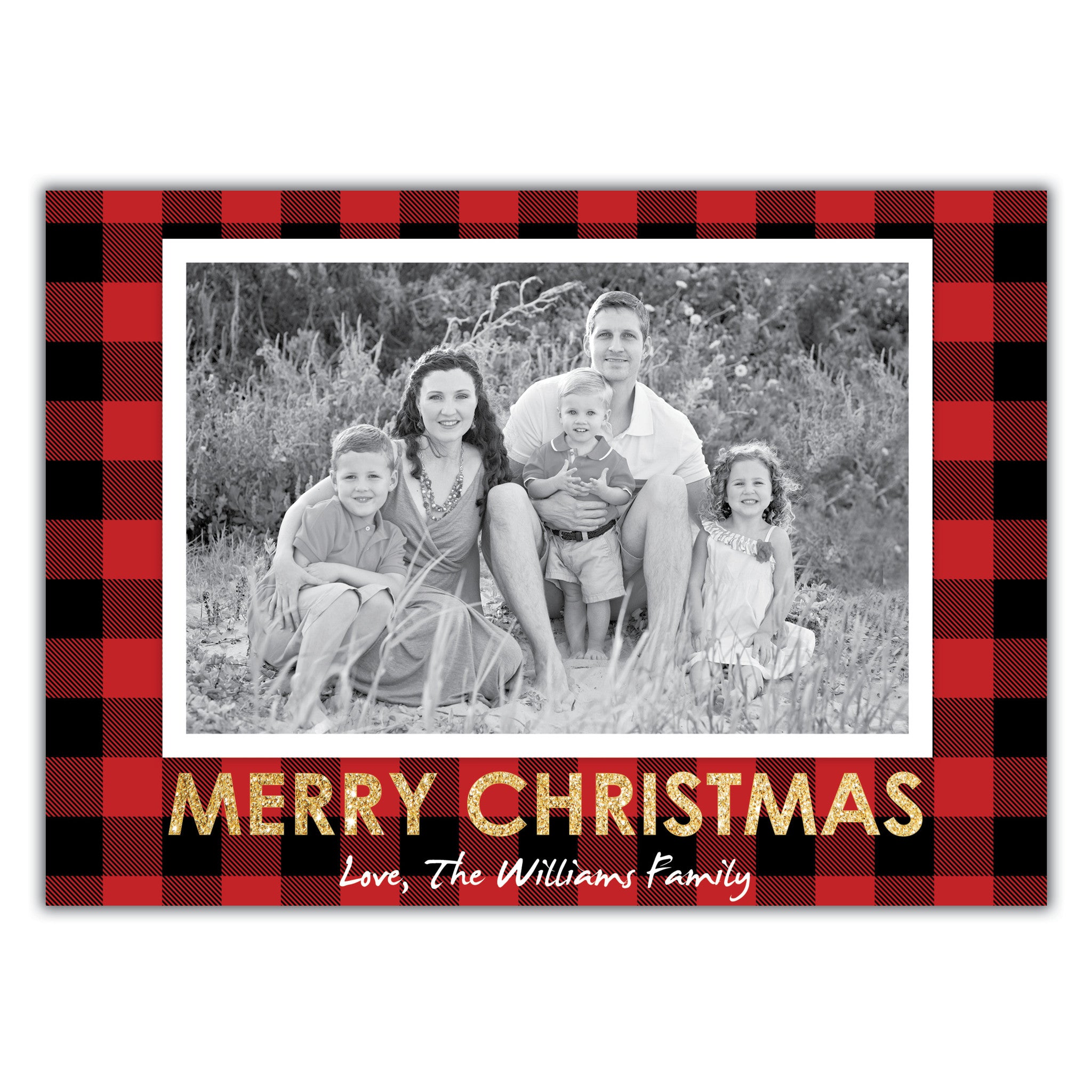 Red Plaid Christmas Card