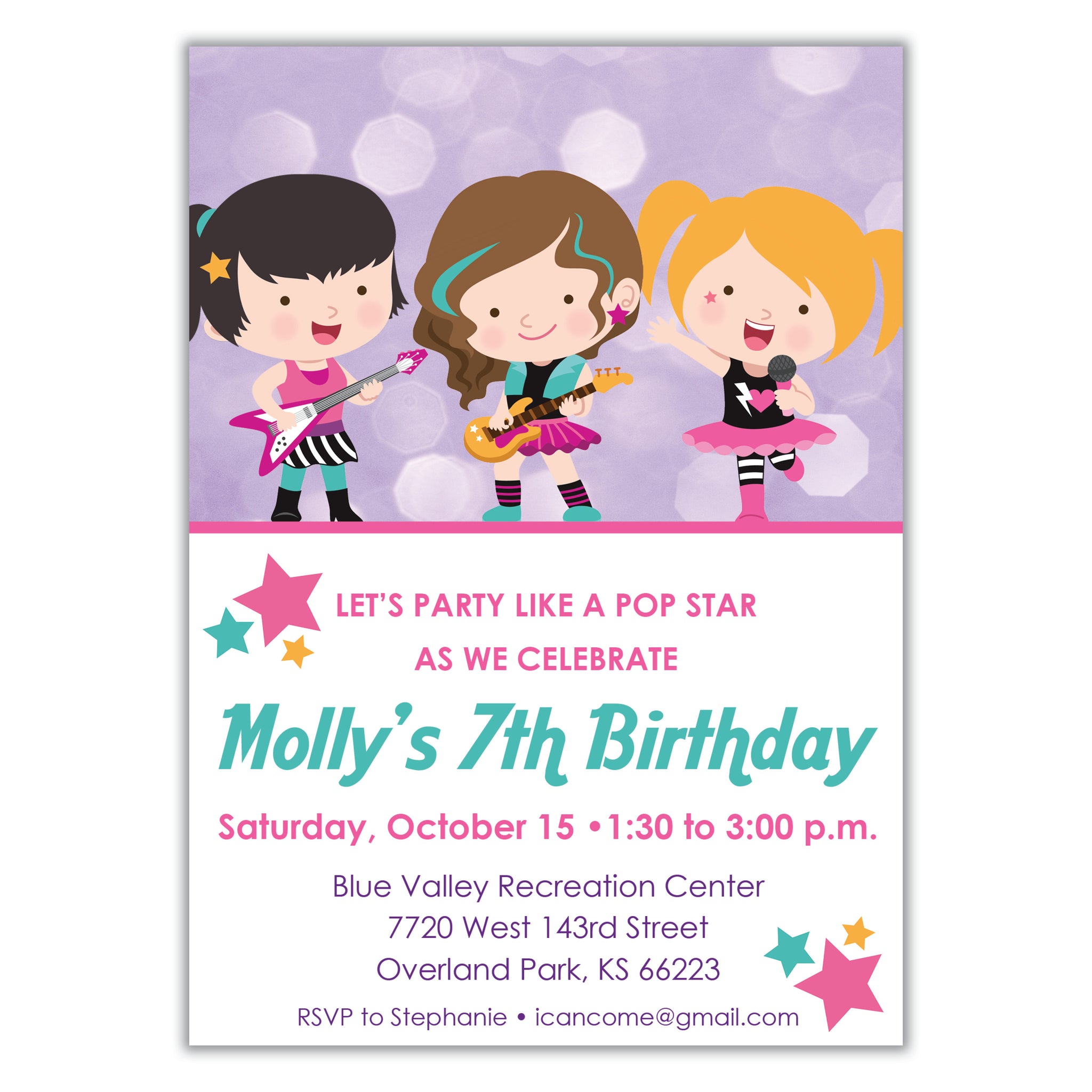 Rock Star Birthday Invitation