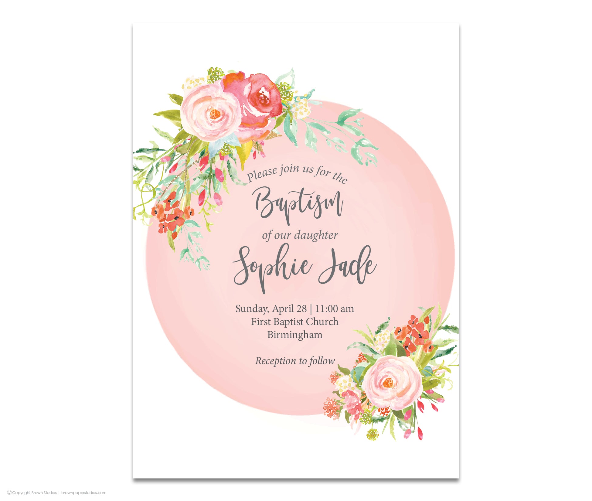 Baptism Girl Invitaion