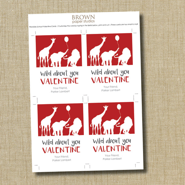 Safari Valentine Instant Download