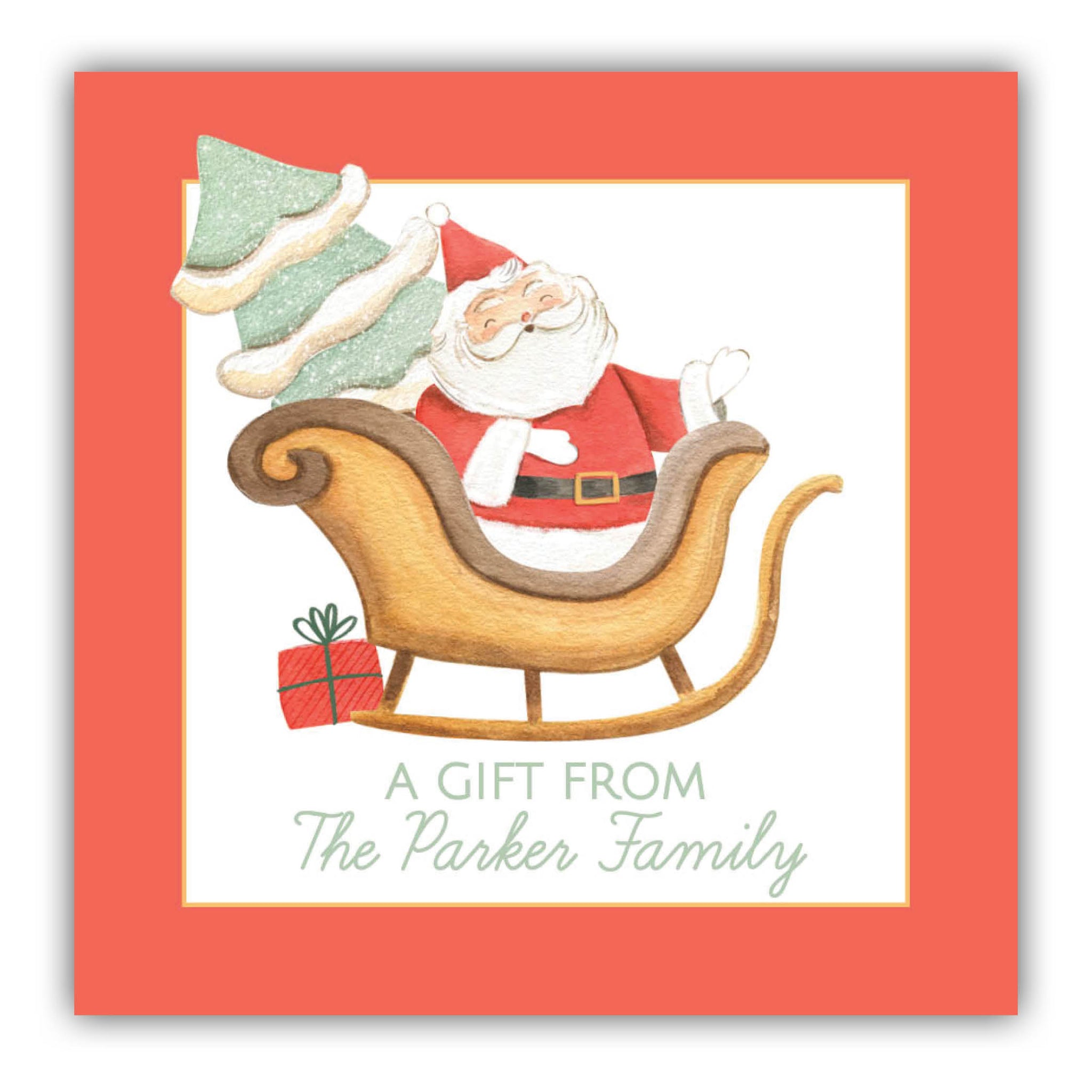 Santa Sleigh Gift Labels