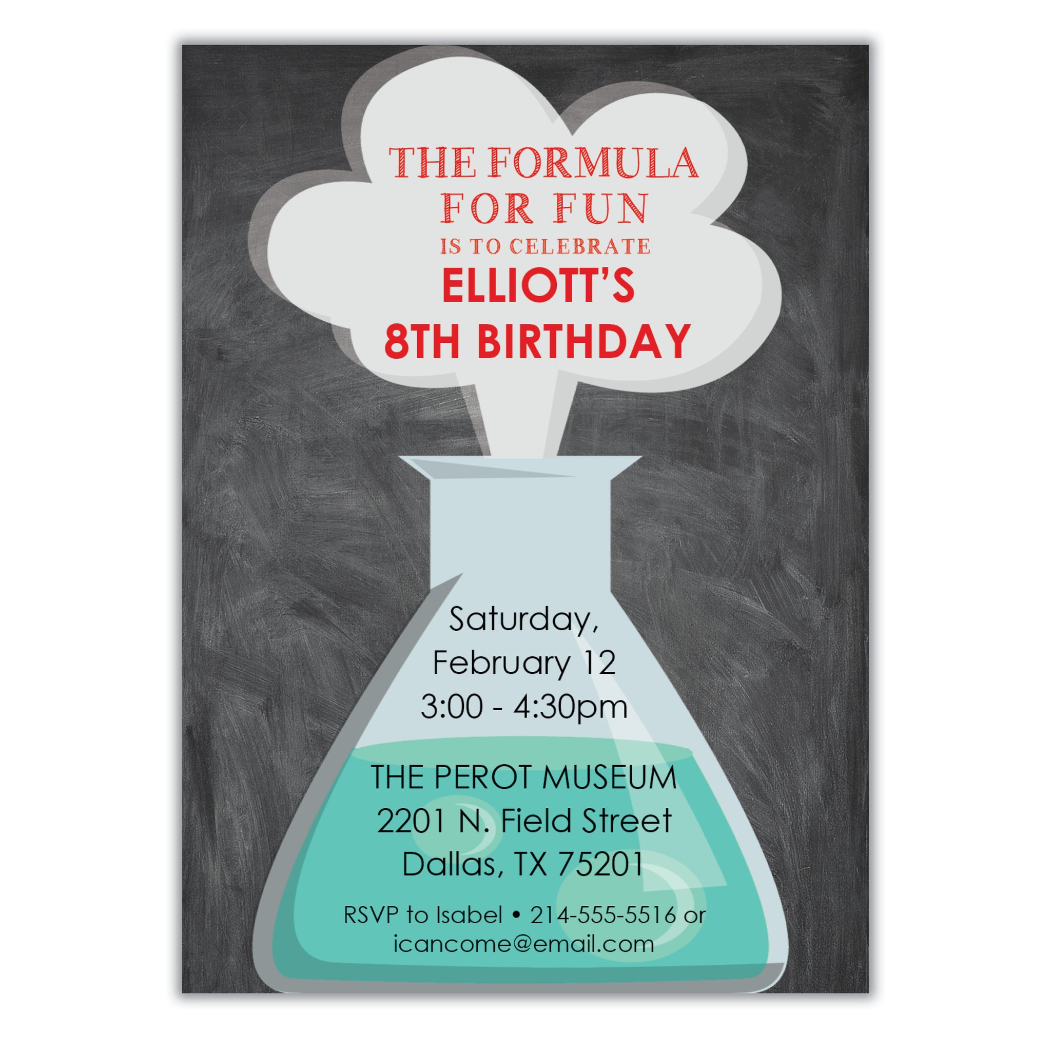 Science Birthday Invitation