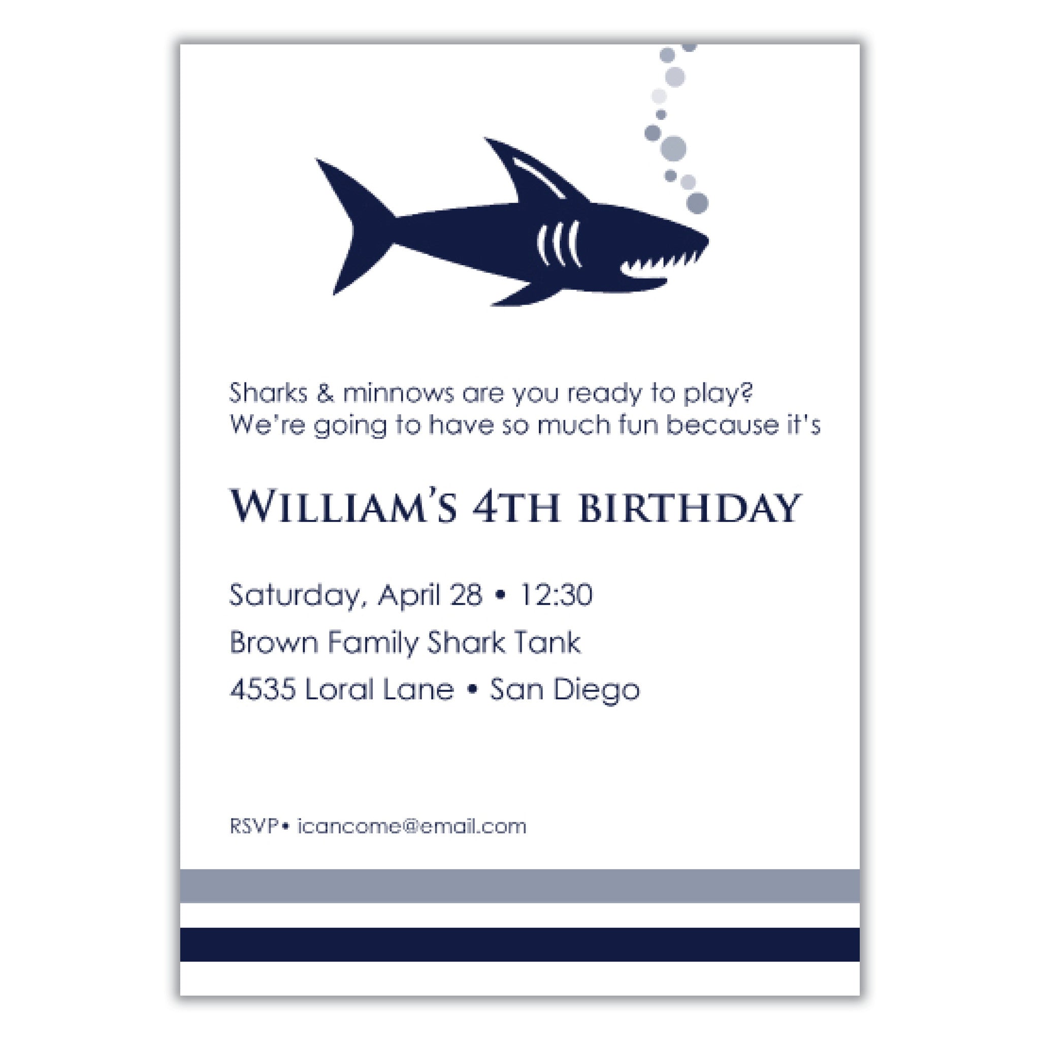 Shark Party Invitation