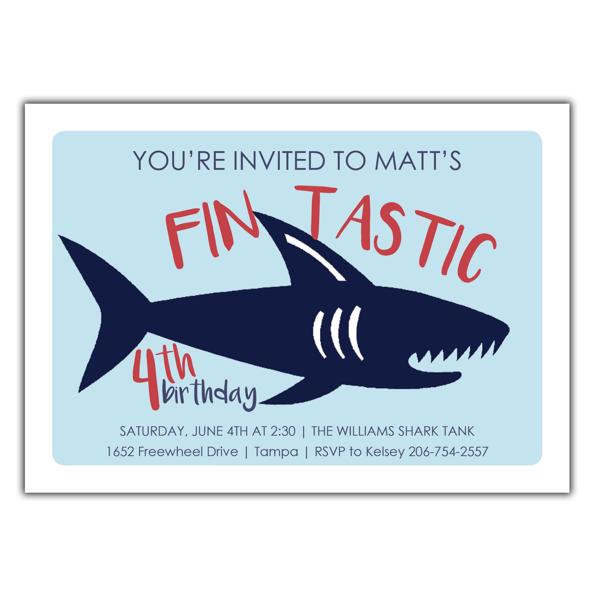 Shark Party Invitation