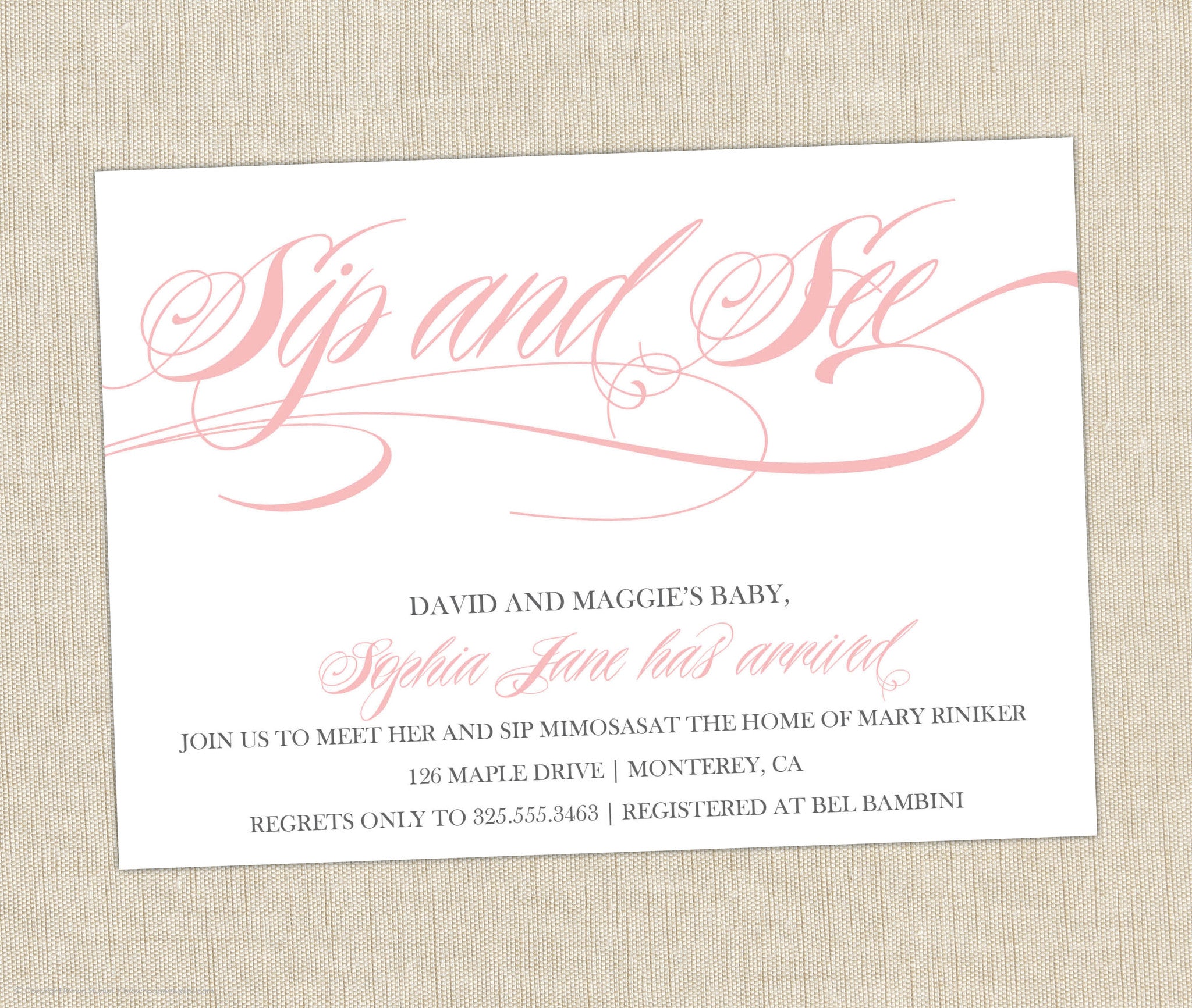 Sip and See Invitation