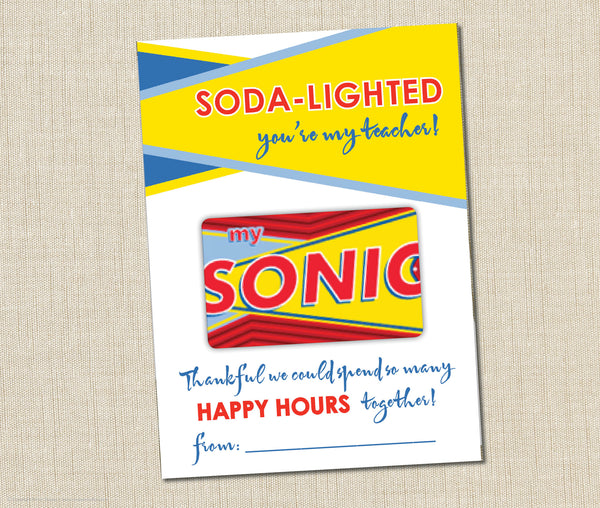 Sonic Gift Card Holder Instant Download