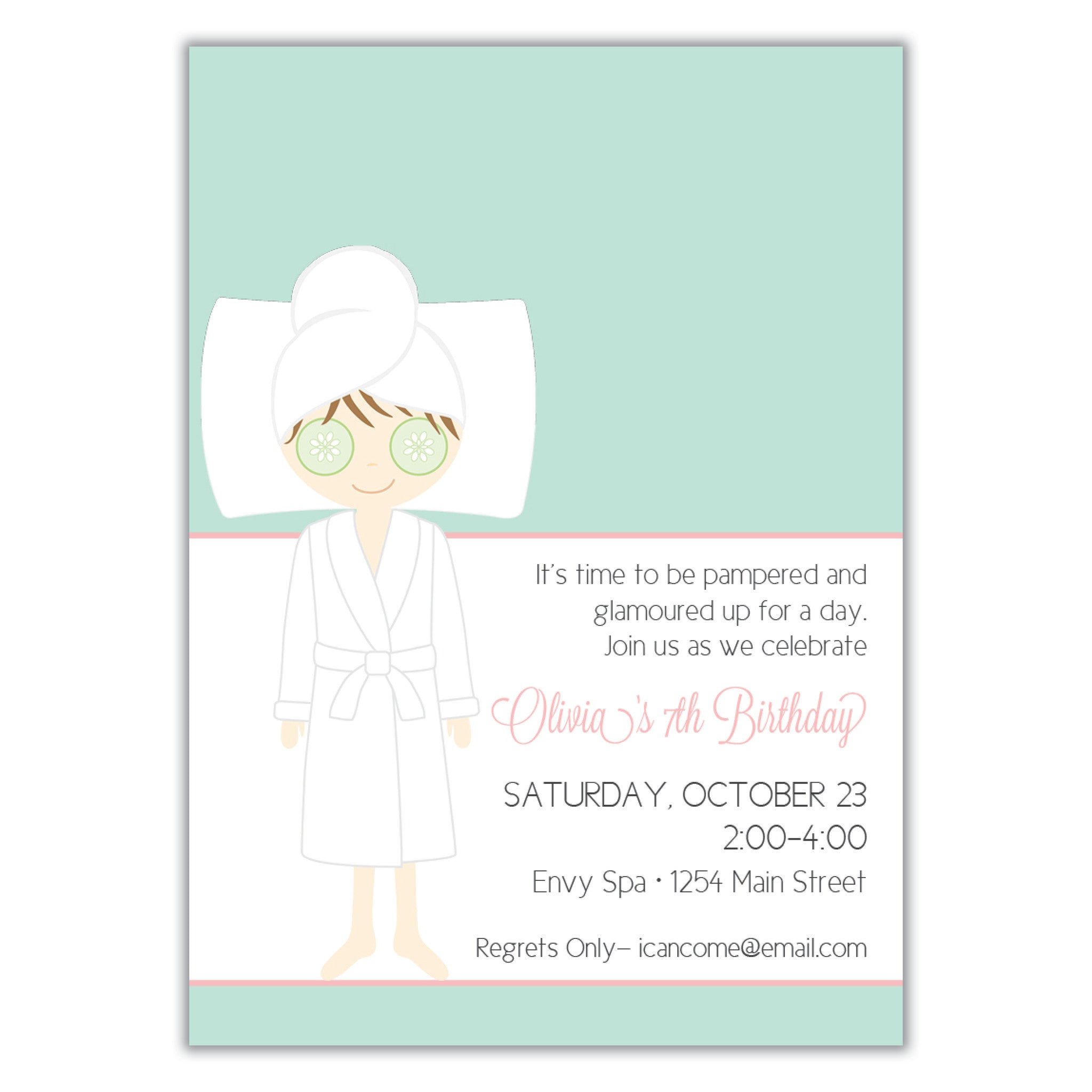 Spa Party Invitation