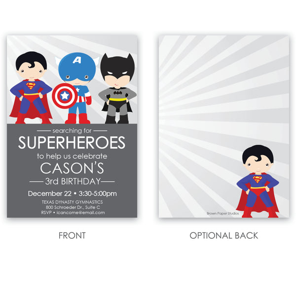 Superhero Birthday Invitation