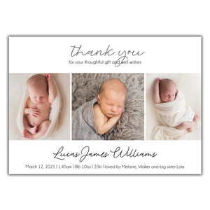 Thank you birth announcement