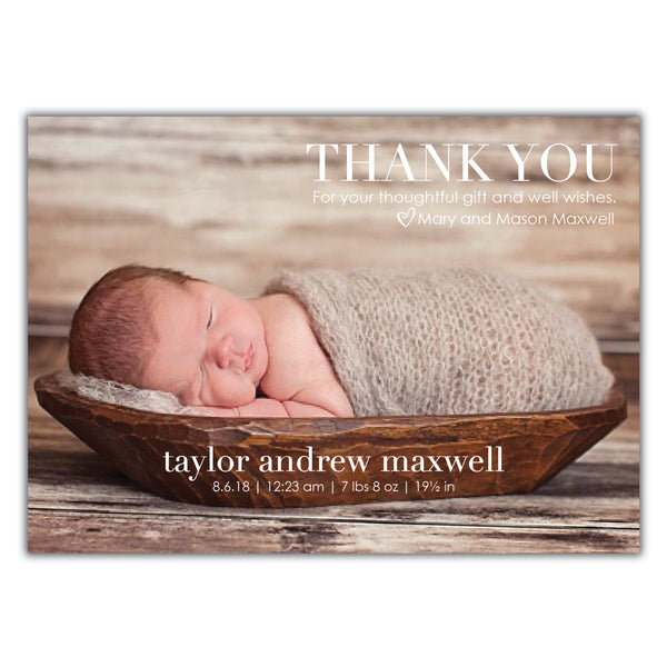 Thank you birth announcement