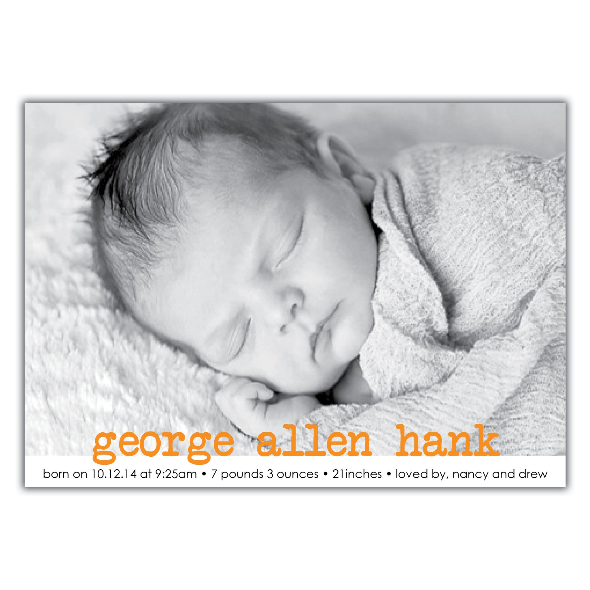 Typewriter Birth Announcement