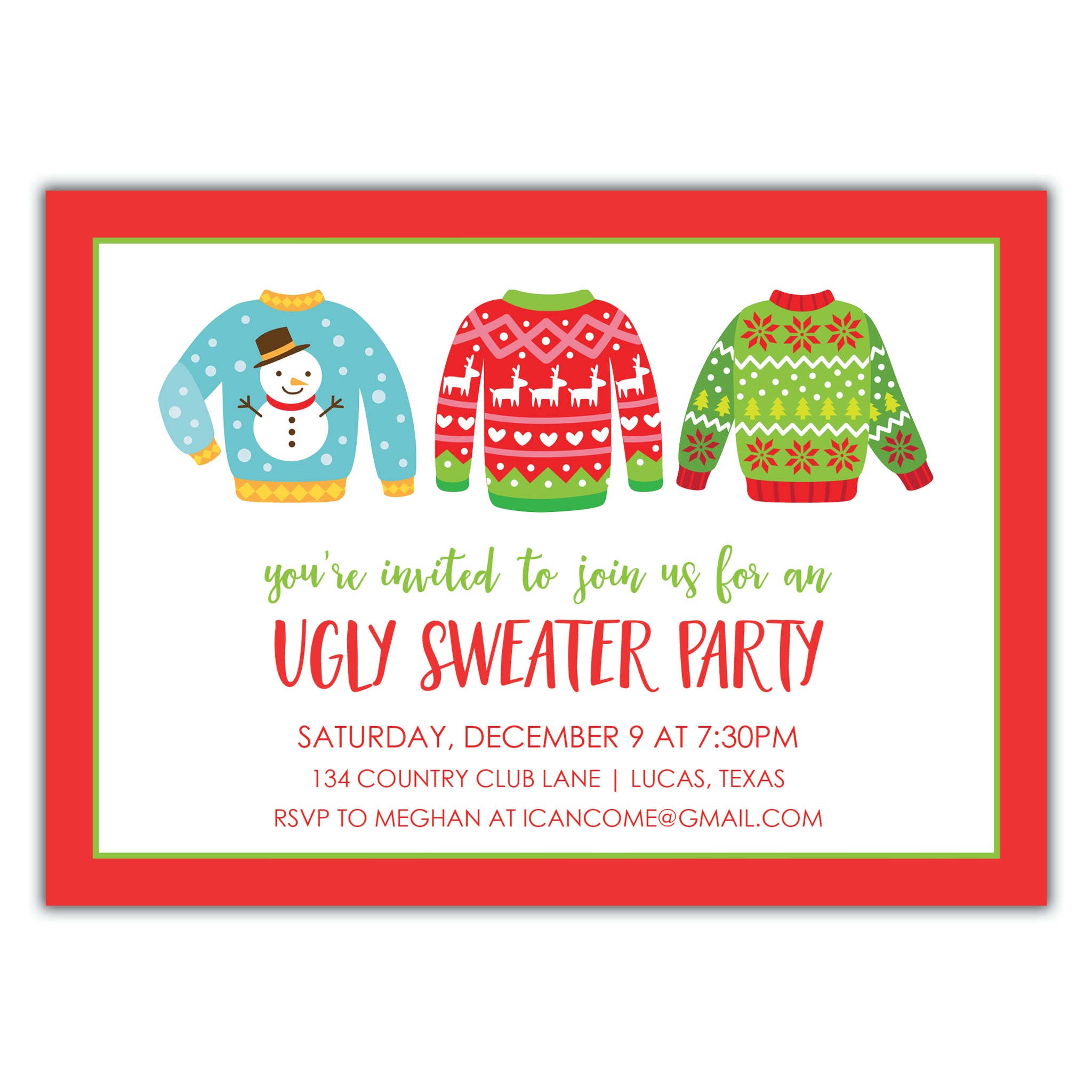 Ugly Sweater Invitation Template