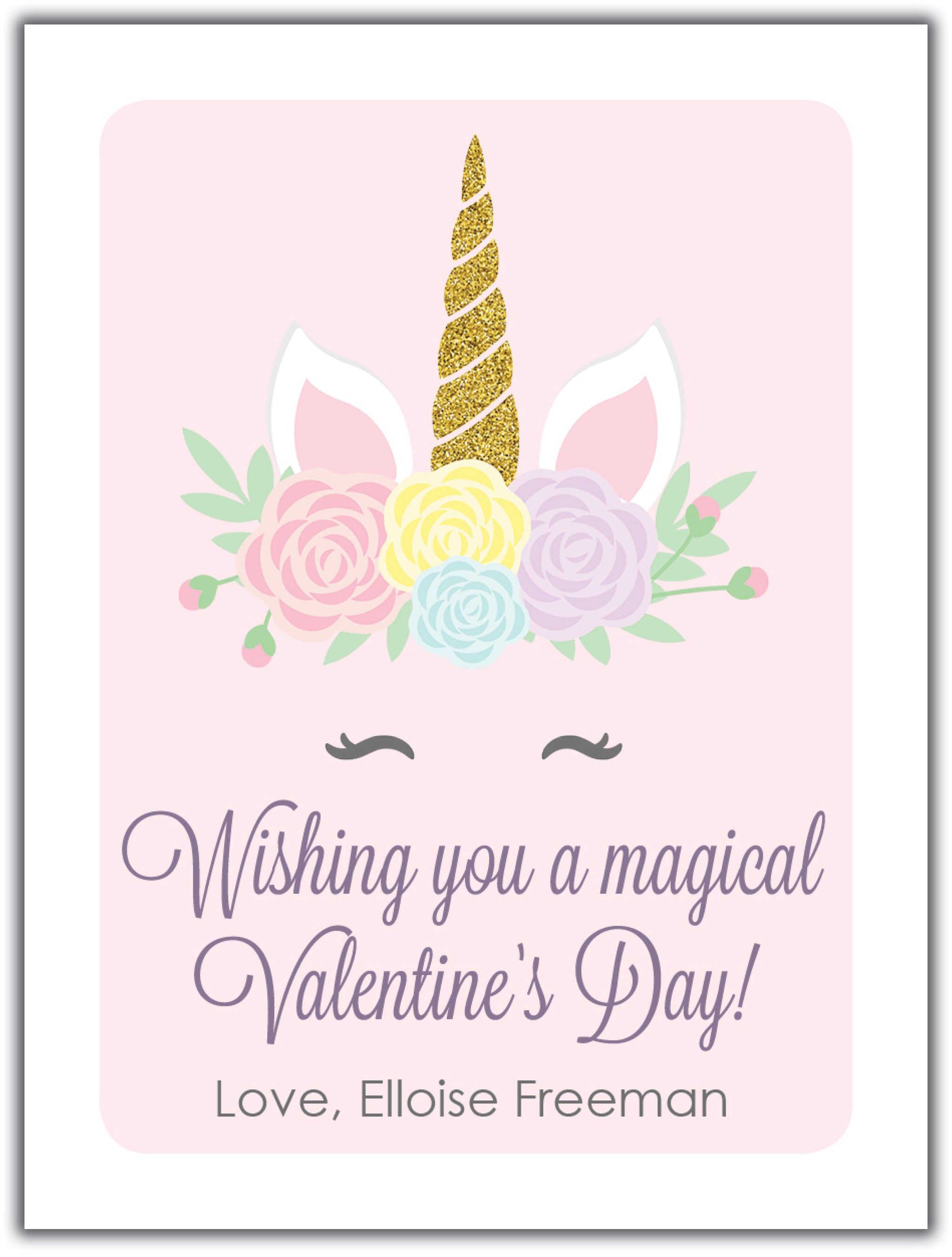 Unicorn Valentine Instant Download