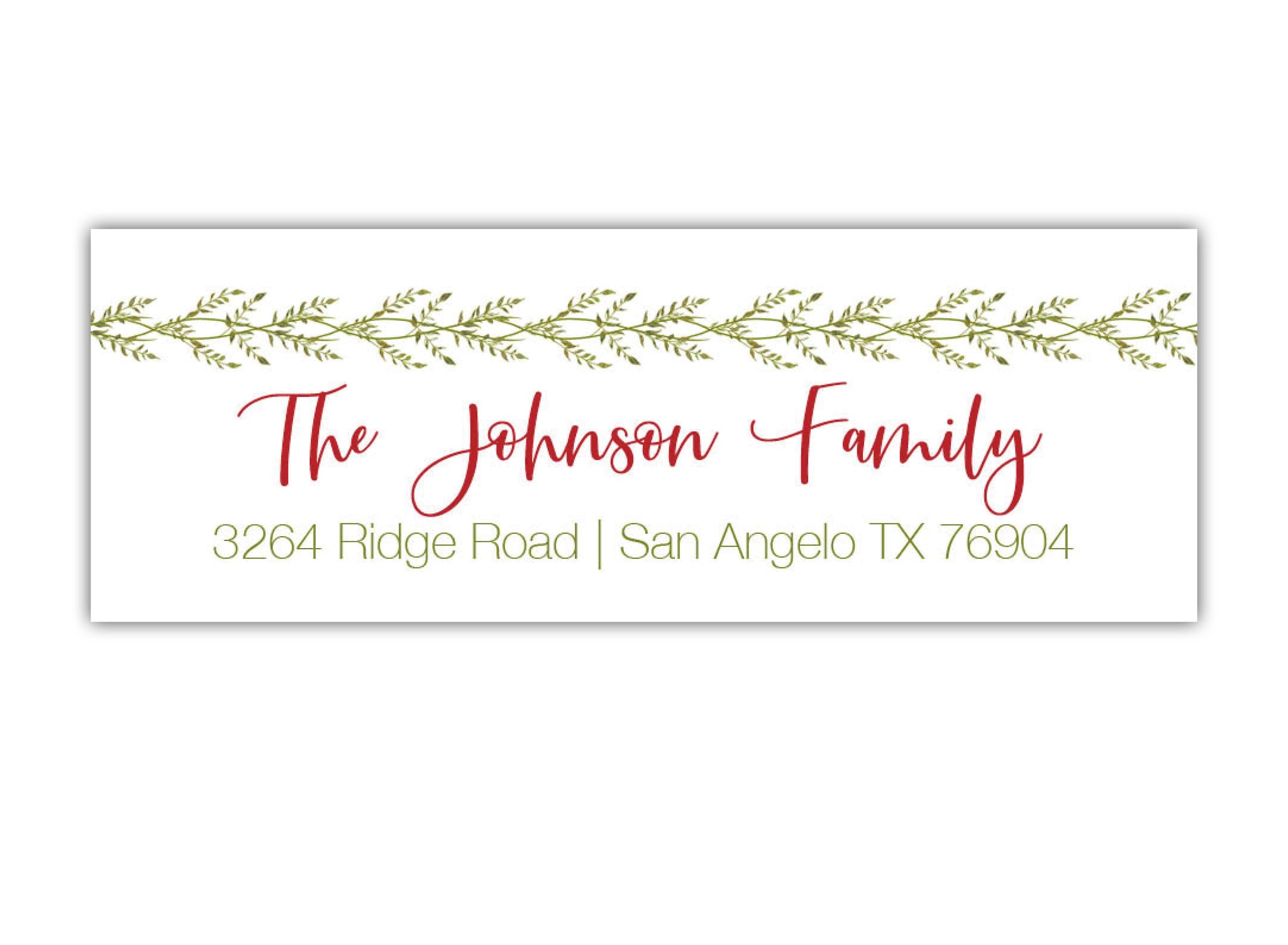Vine Christmas Address Labels