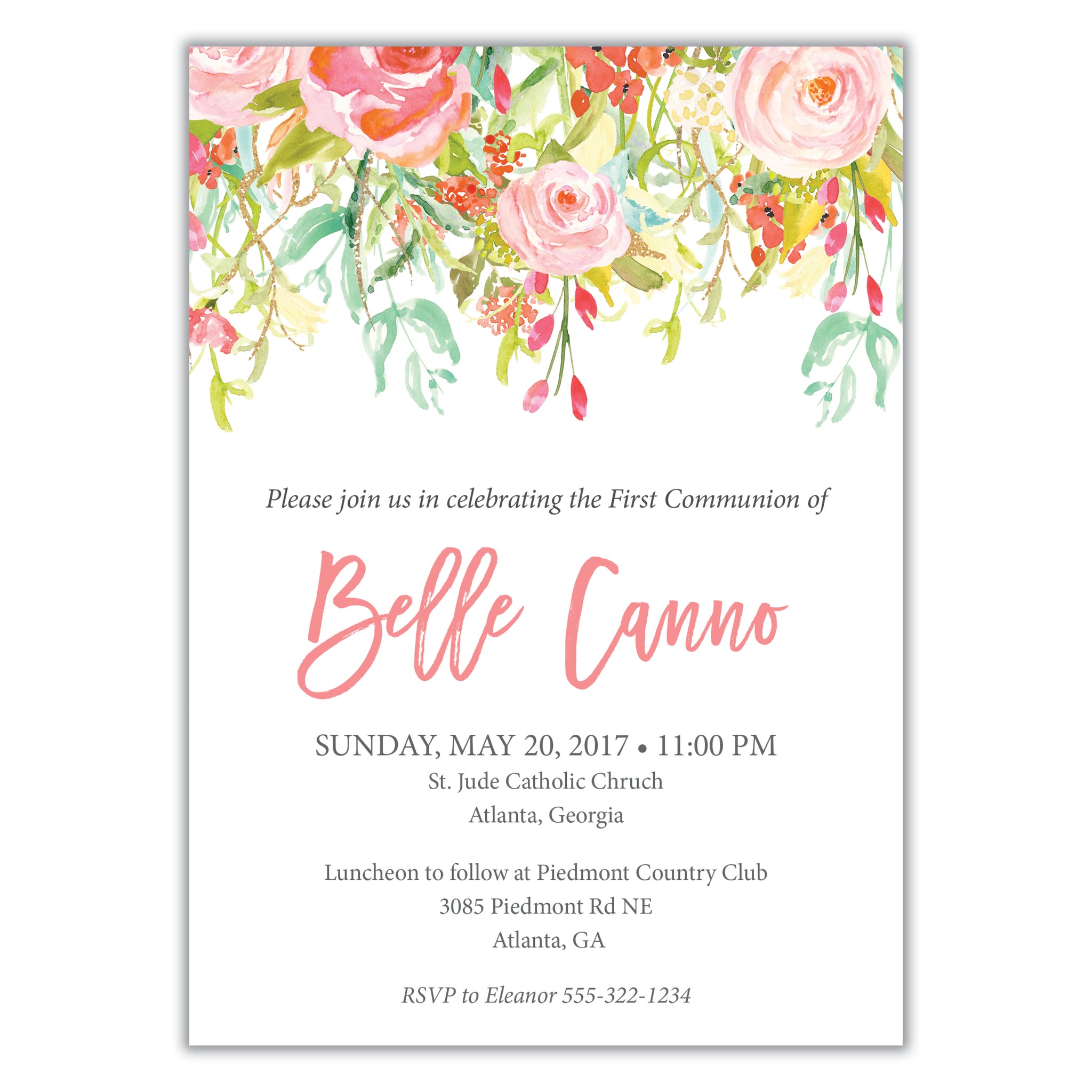 Floral Watercolor Invitation