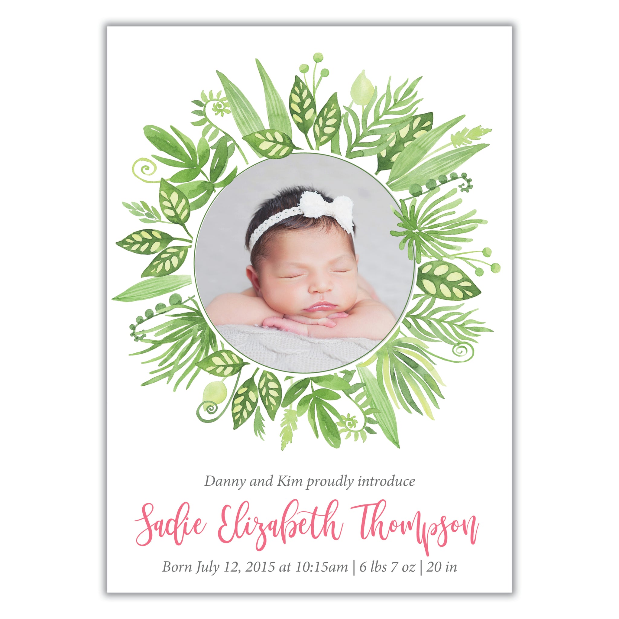 Floral Girls Birth Announcement