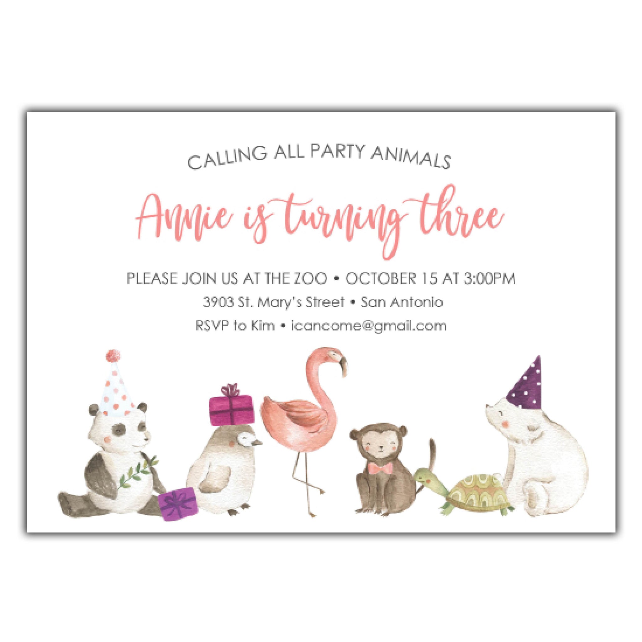 Zoo Party Invitation